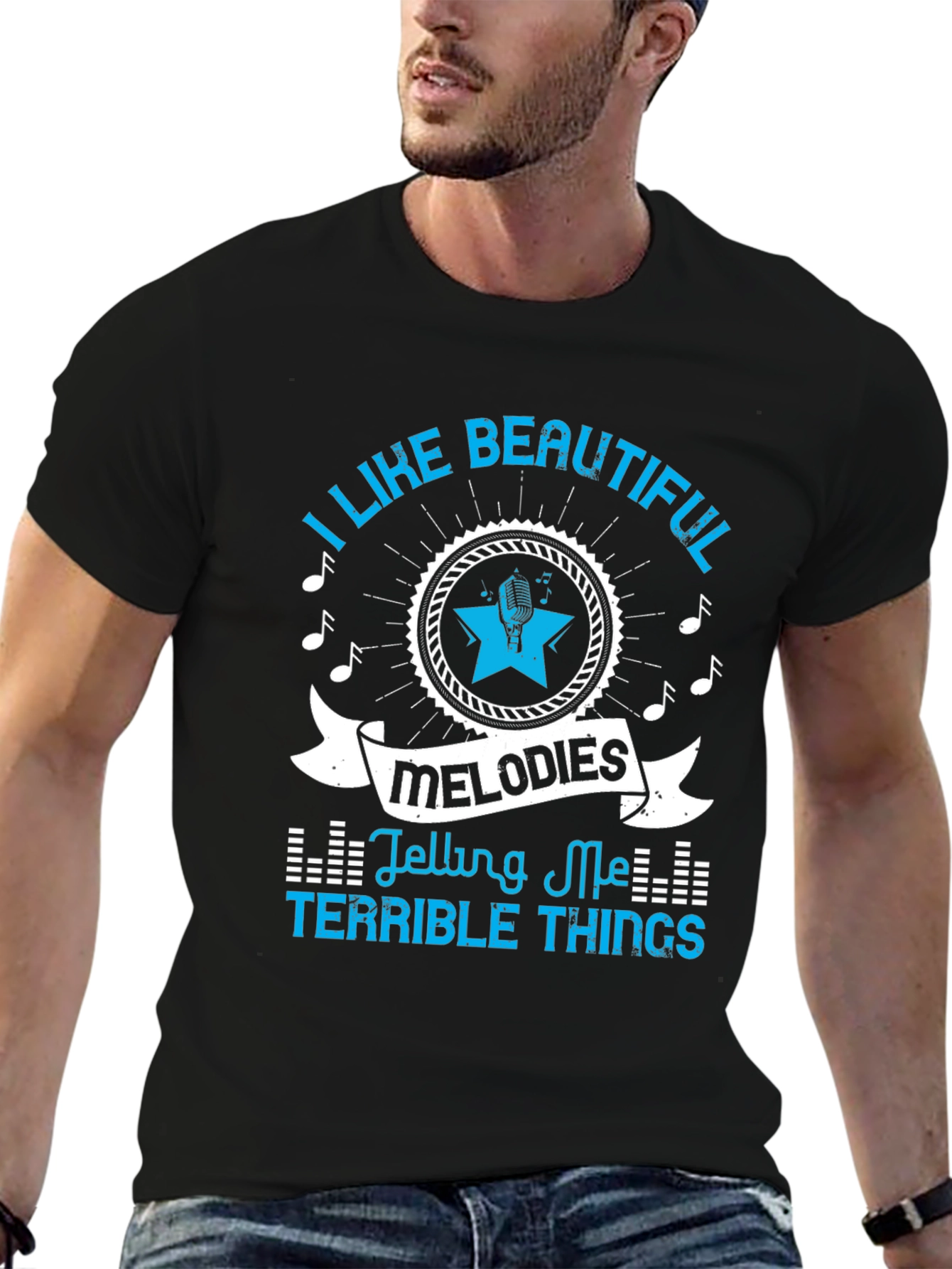 Beautiful Melodies Tee - Black Graphic T-Shirt