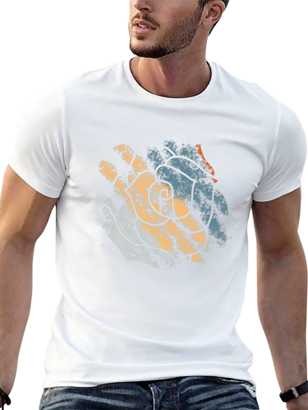 Abstract Floral Graphic Tee - Modern Mens T-Shirt