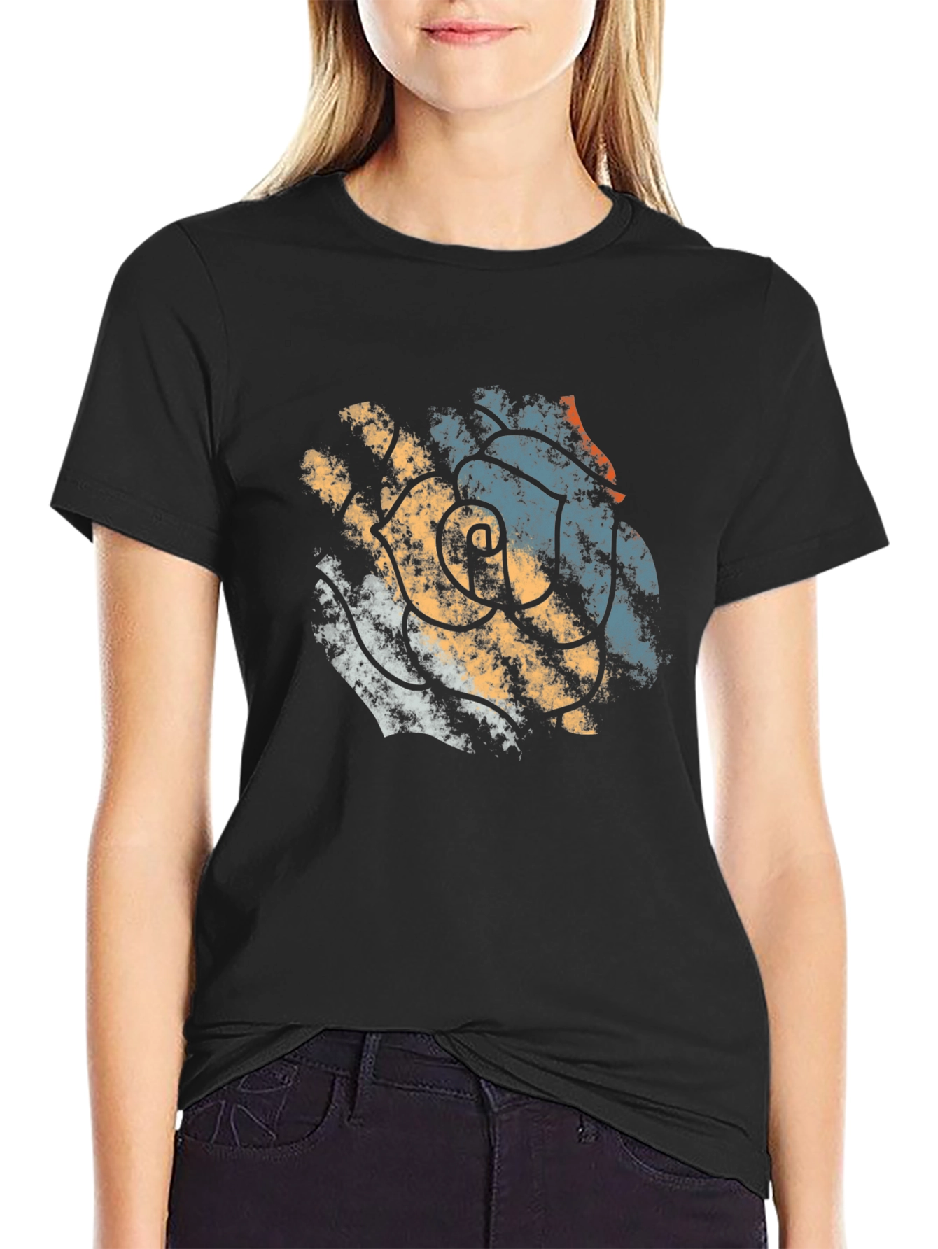 Abstract Floral Graphic Tee - Modern Mens T-Shirt