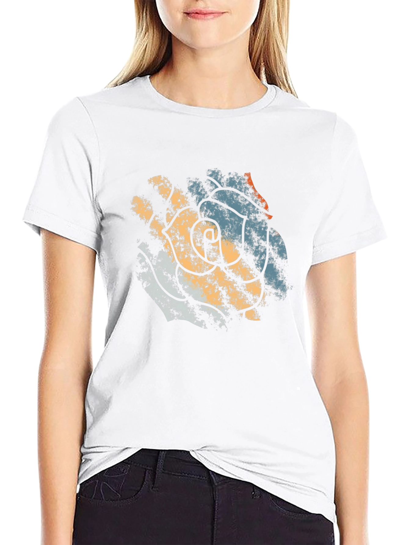 Abstract Floral Graphic Tee - Modern Mens T-Shirt