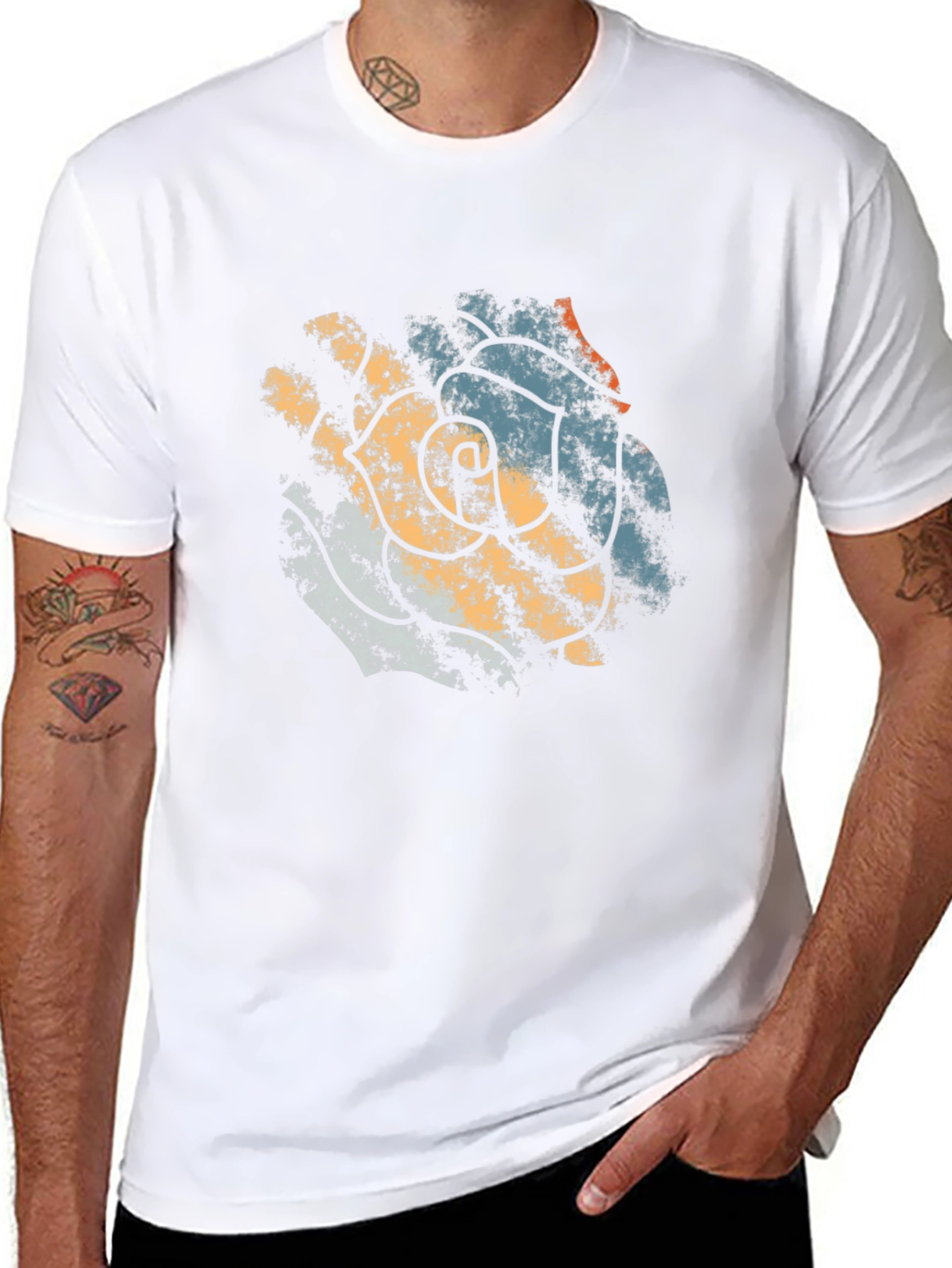 Abstract Floral Graphic Tee - Modern Mens T-Shirt
