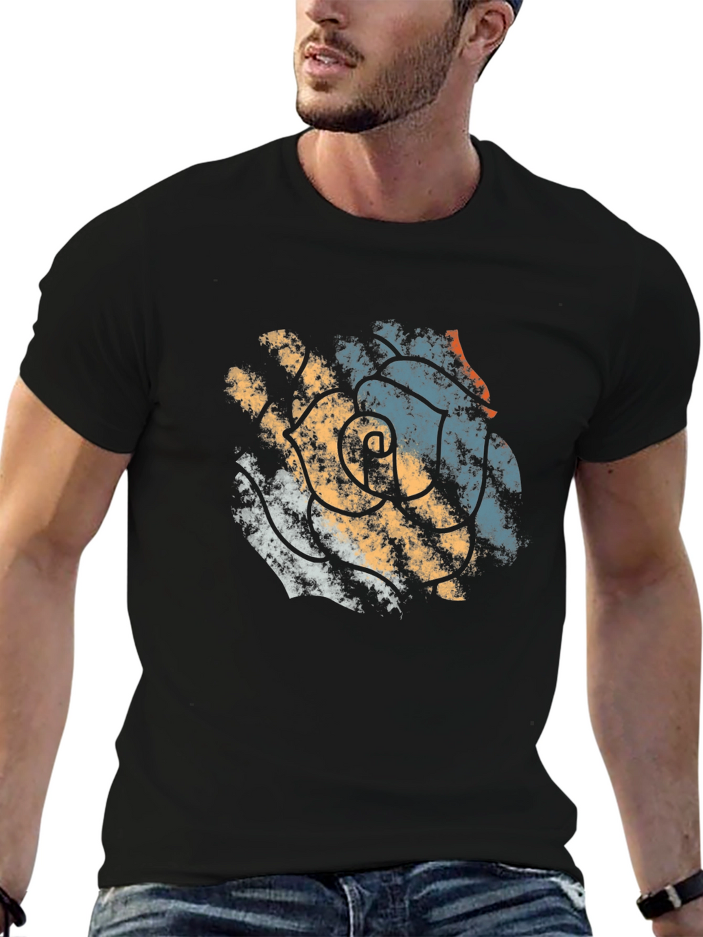 Abstract Floral Graphic Tee - Modern Mens T-Shirt