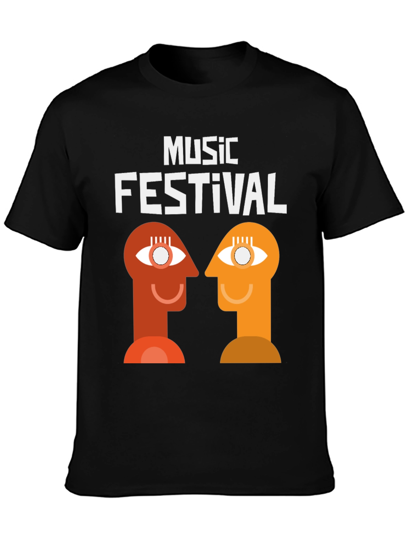 Music Festival Graphic Tee - Abstract Head Design