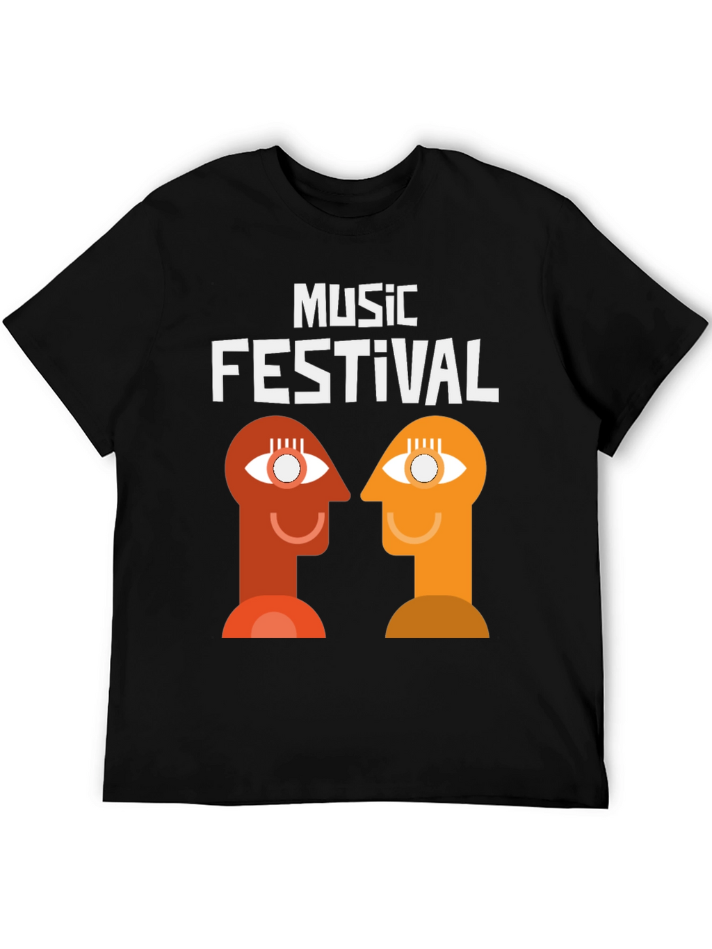 Music Festival Graphic Tee - Abstract Head Design