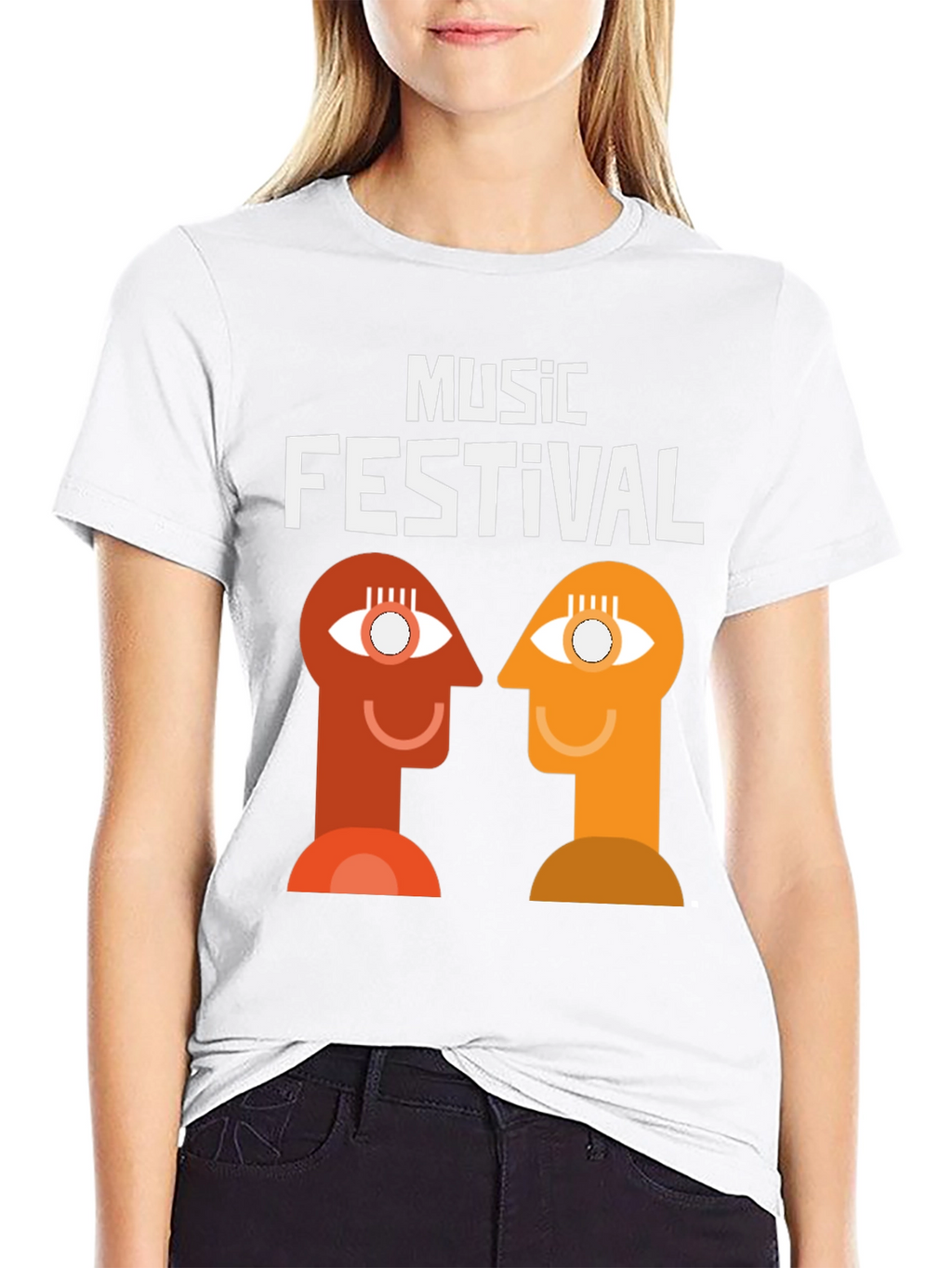 Music Festival Graphic Tee - Abstract Head Design