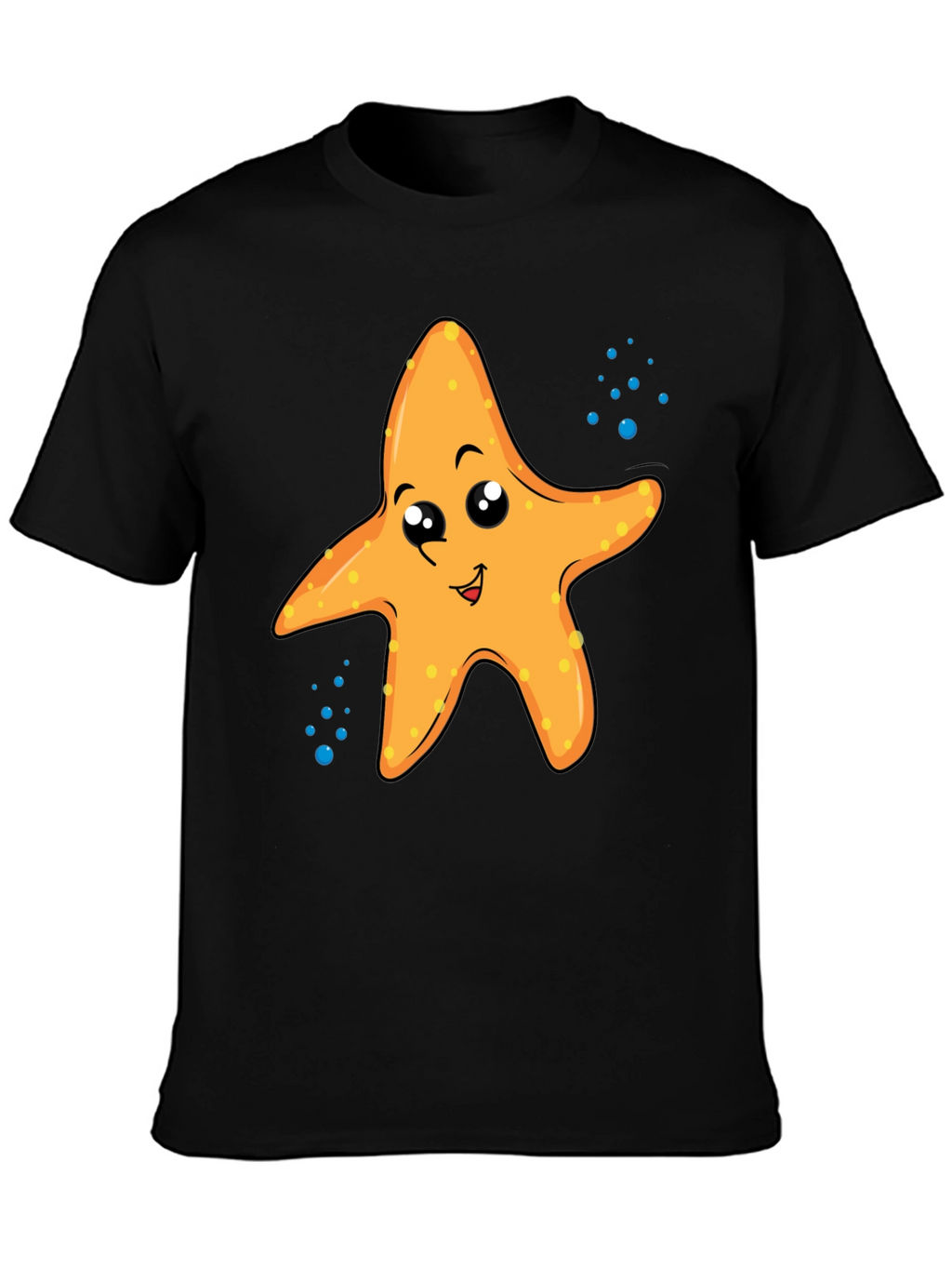 Cute Starfish Graphic Tee - Black