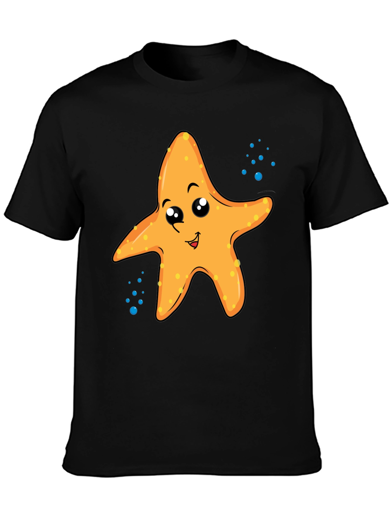 Cute Starfish Graphic Tee - Black