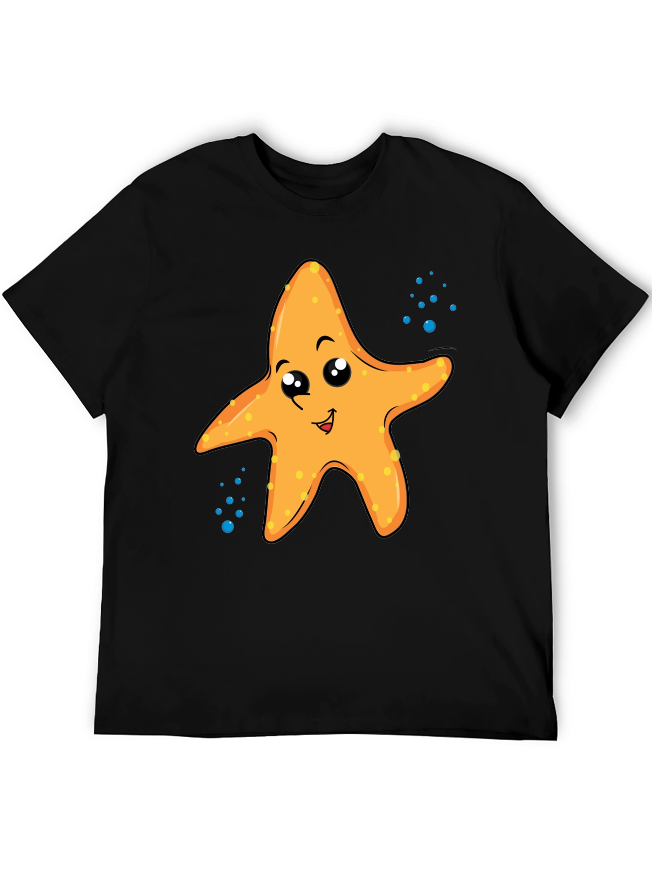 Cute Starfish Graphic Tee - Black