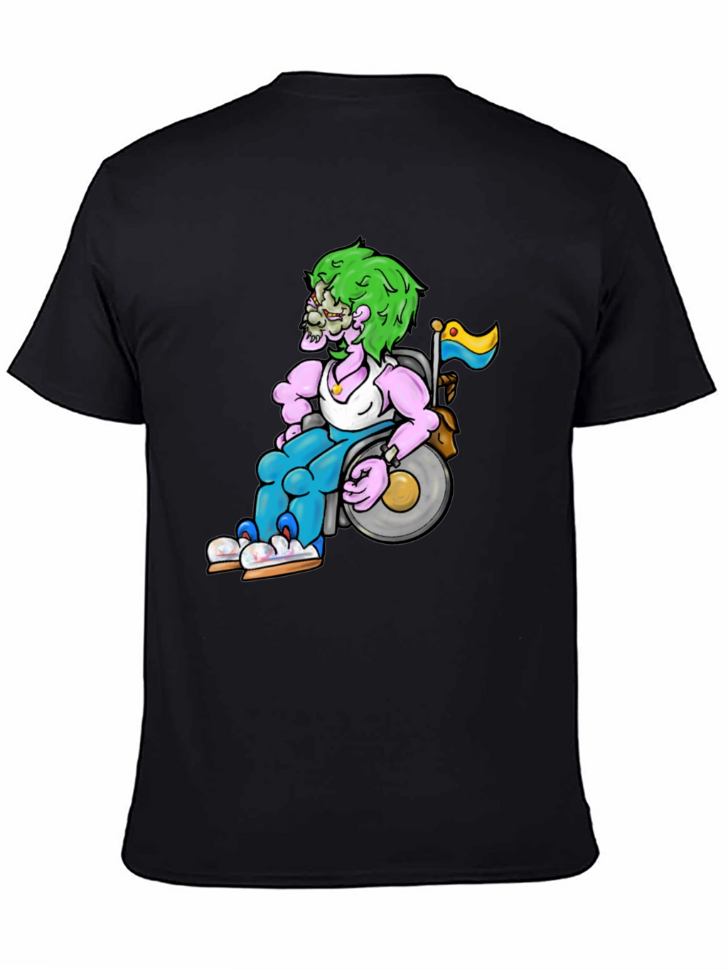 Unique Graphic Tee - Wheelchair Zombie Design
