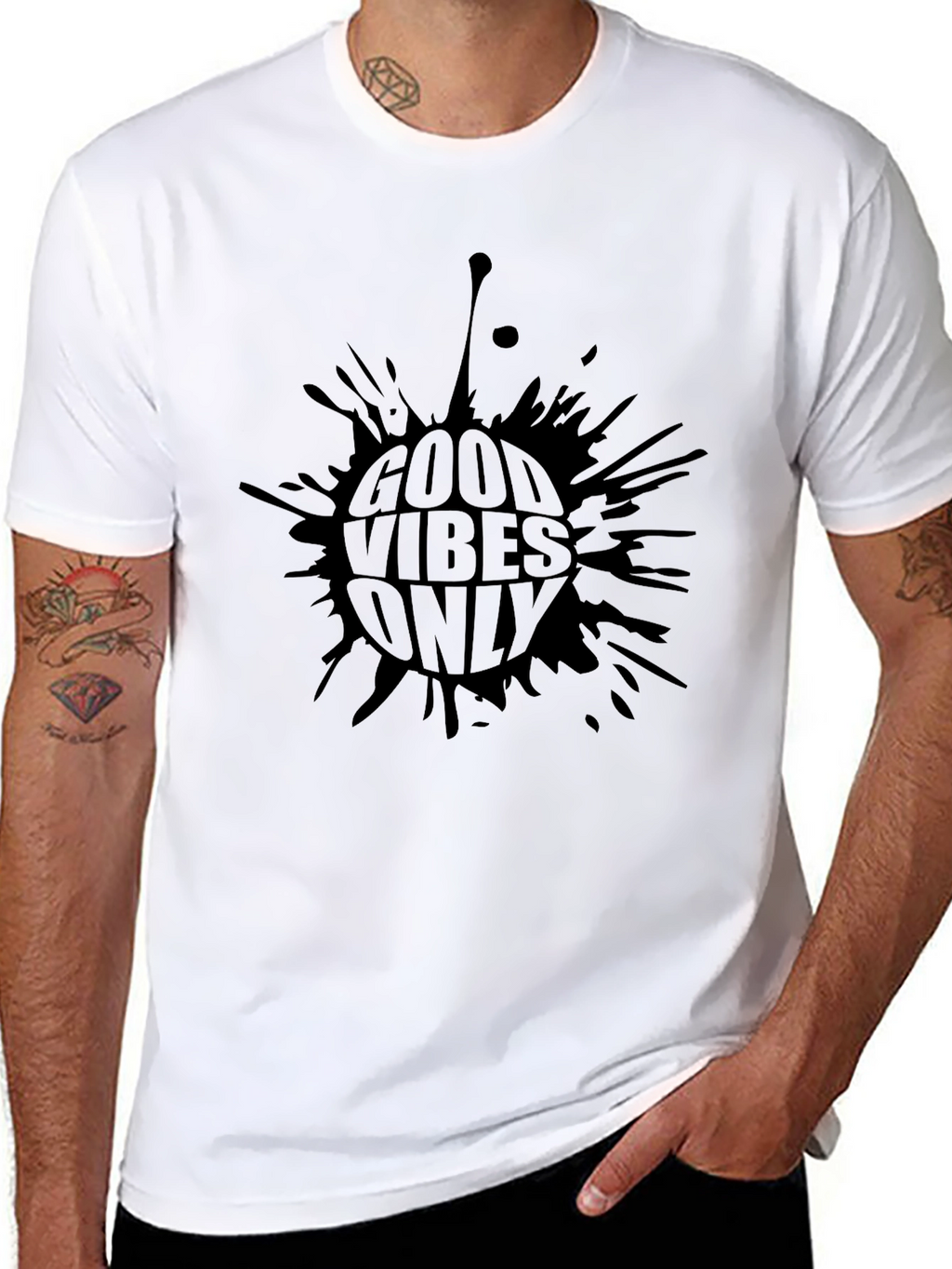 Good Vibes Only Black Graphic T-Shirt