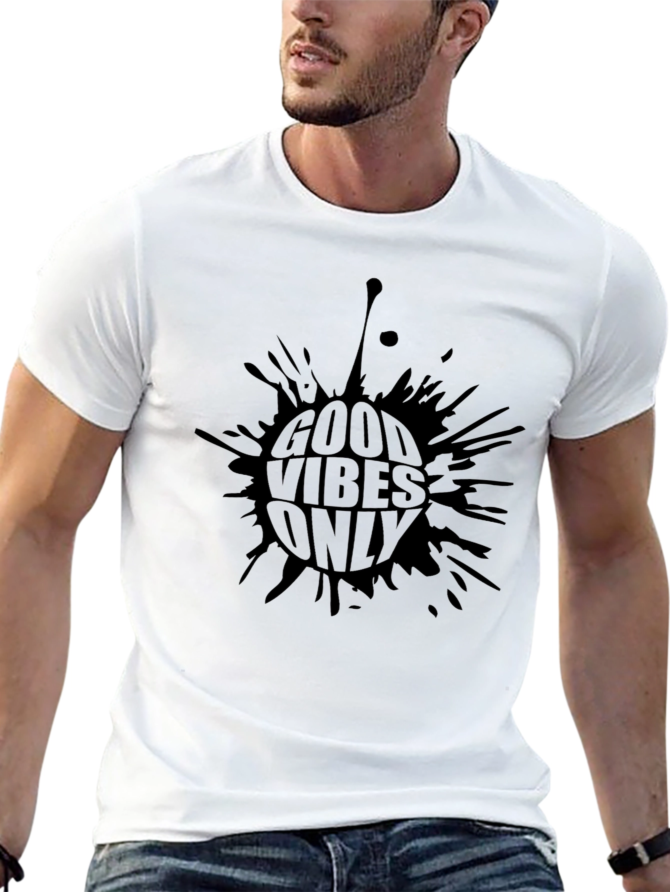 Good Vibes Only Black Graphic T-Shirt