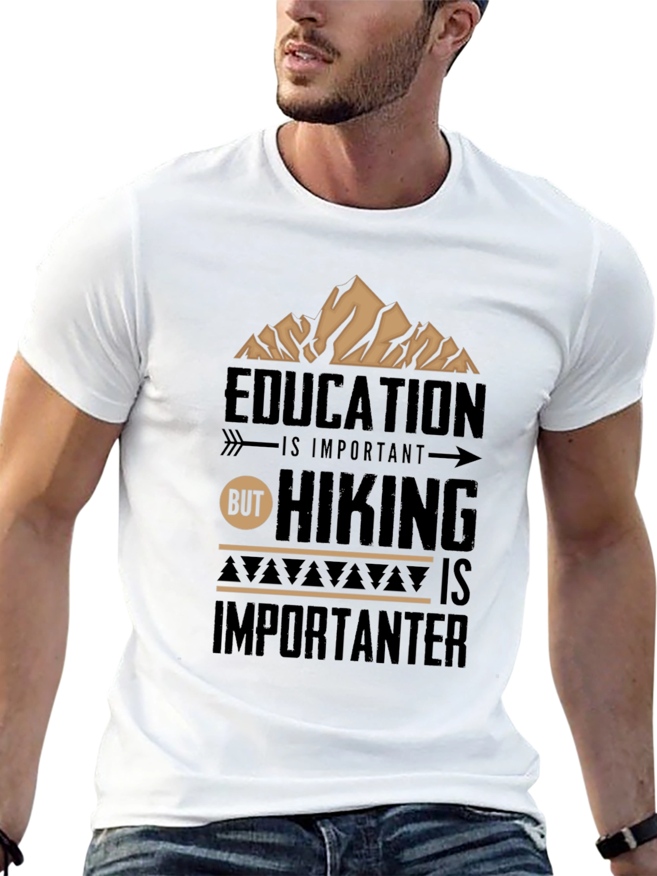 Hiking is Importanter Black T-Shirt