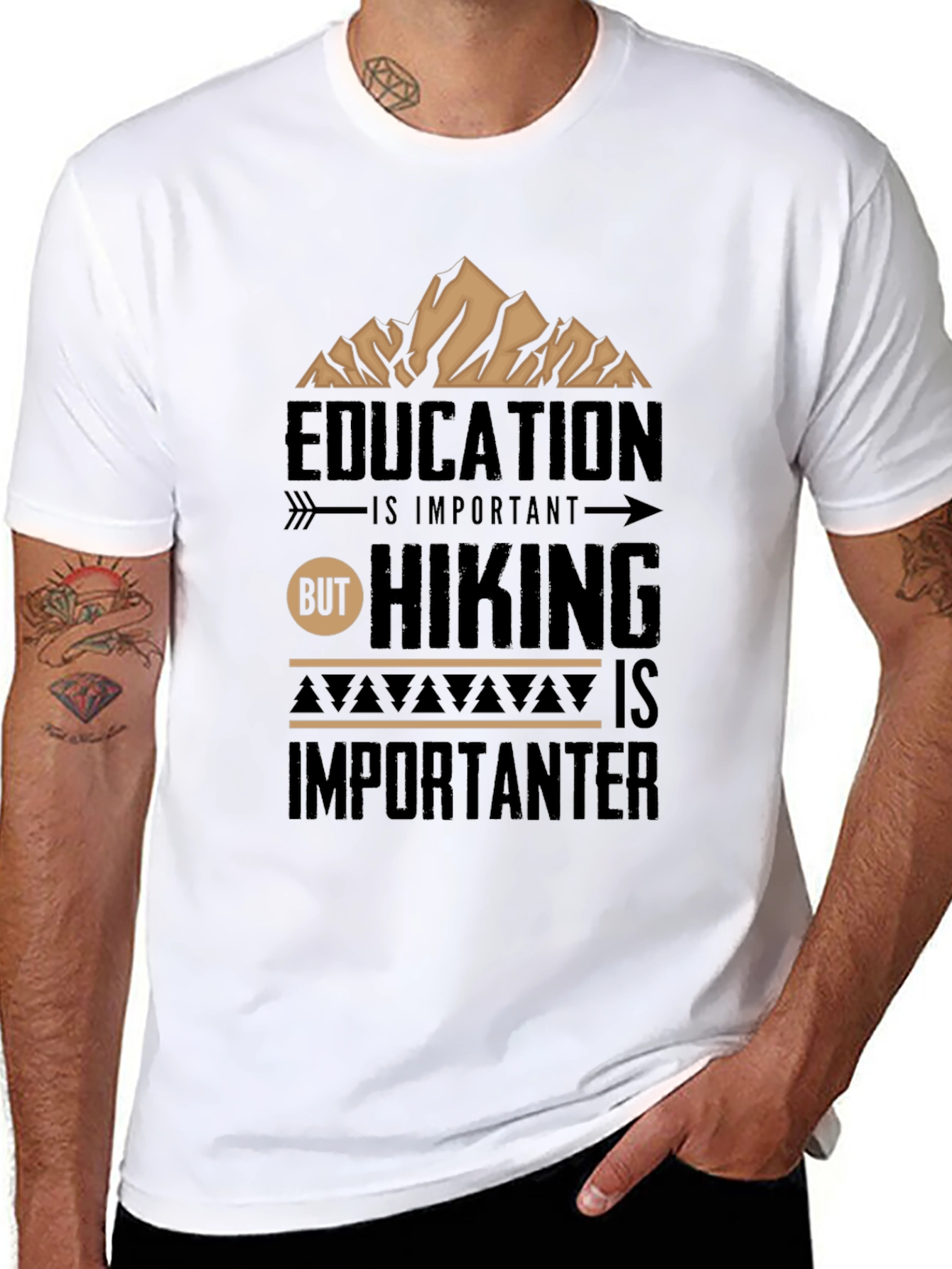 Hiking is Importanter Black T-Shirt