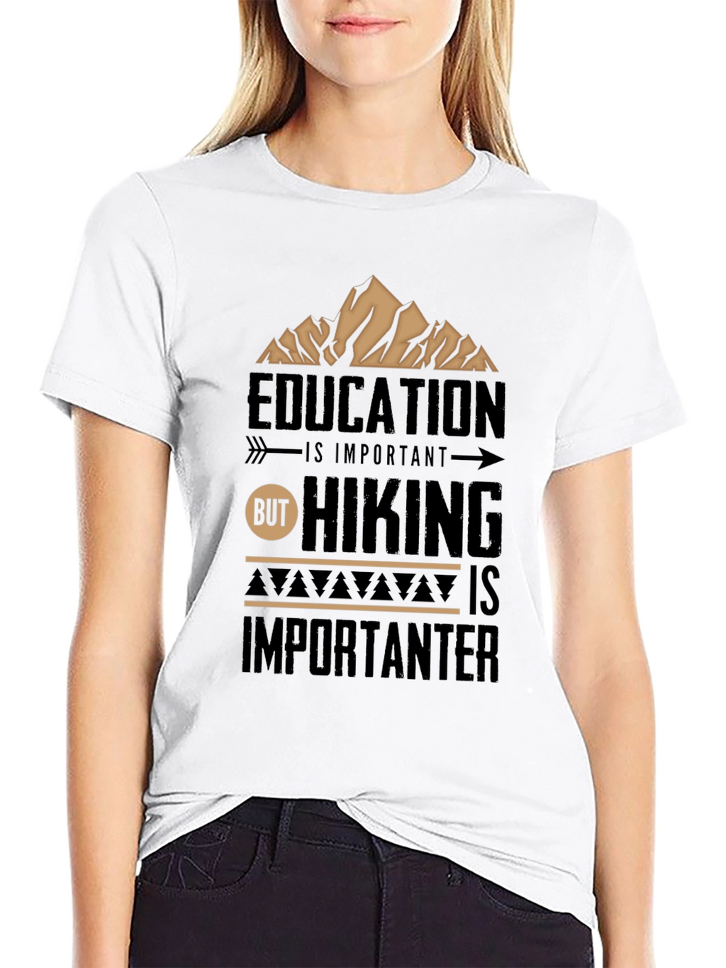 Hiking is Importanter Black T-Shirt