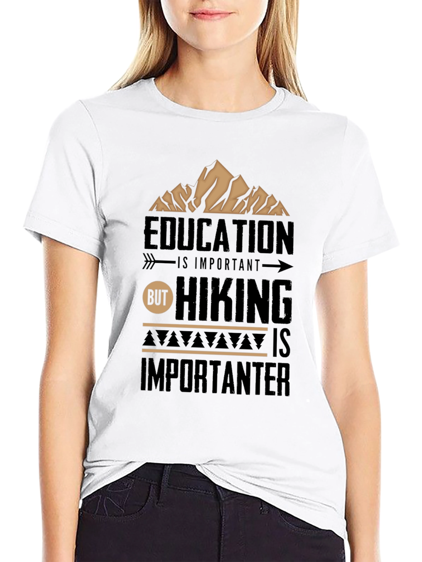 Hiking is Importanter Black T-Shirt