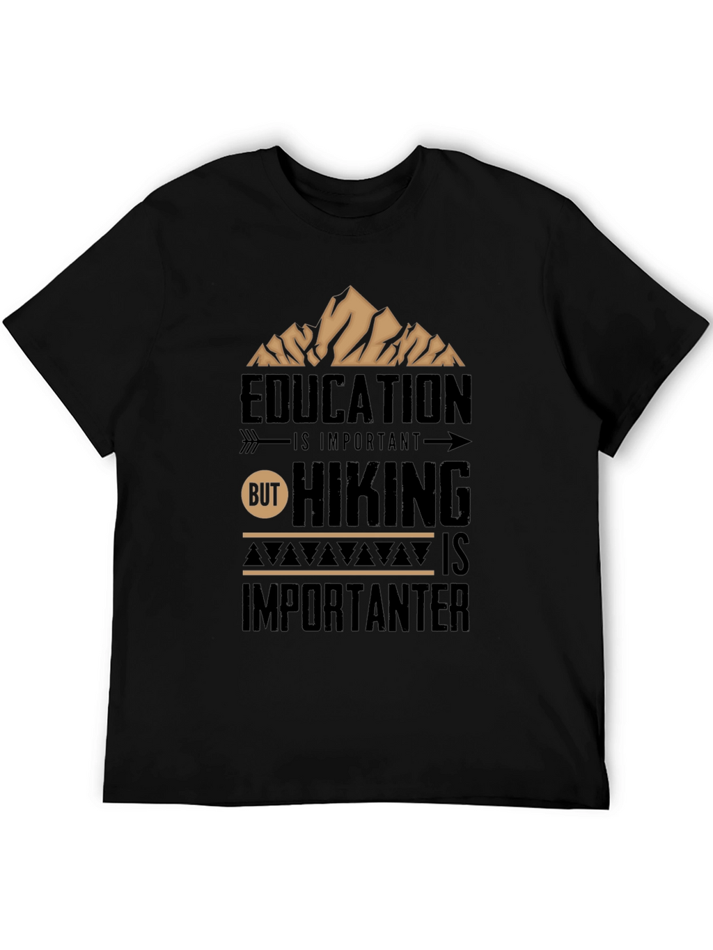 Hiking is Importanter Black T-Shirt