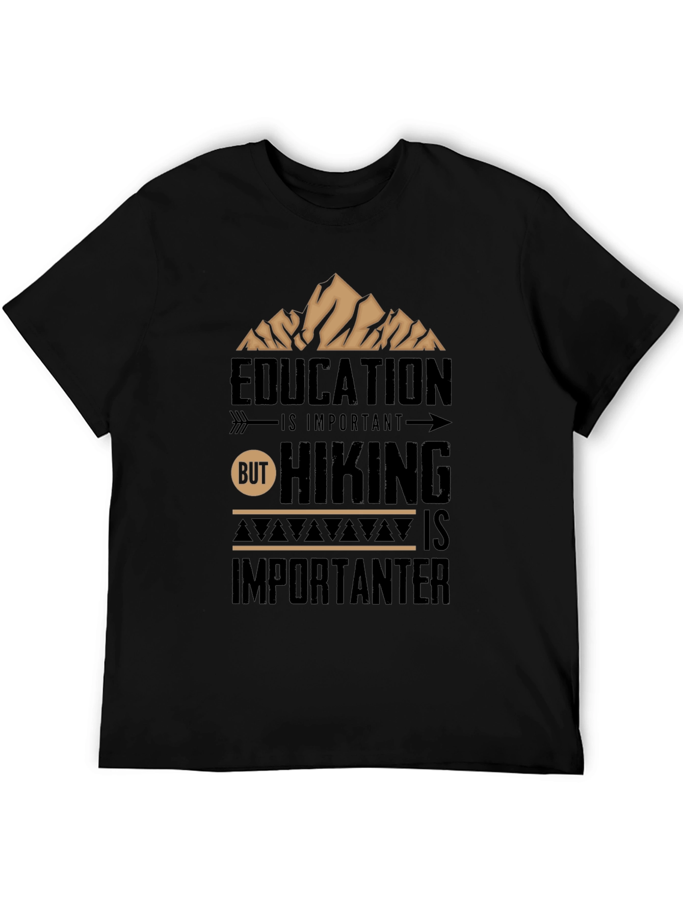 Hiking is Importanter Black T-Shirt