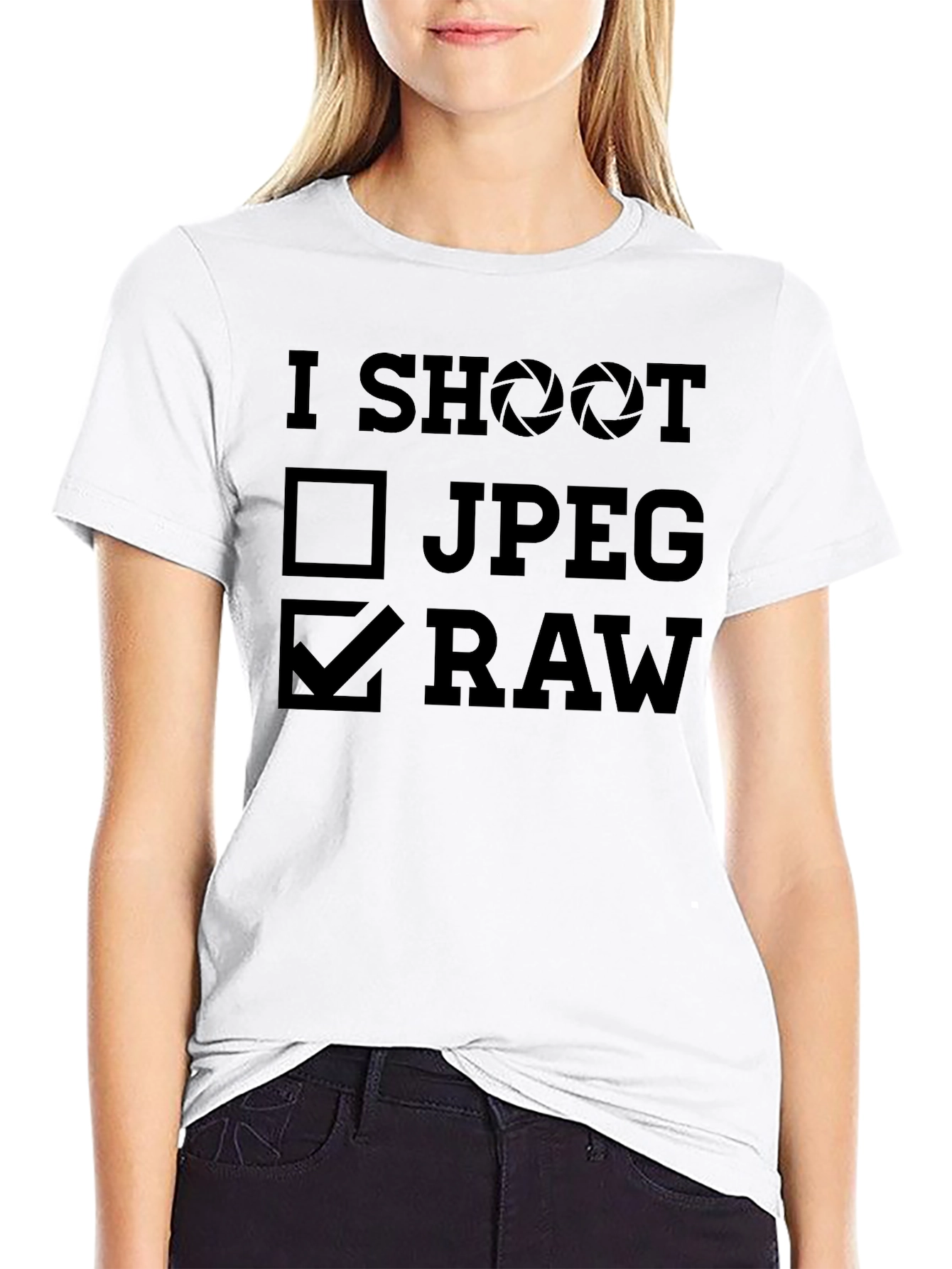 I Shoot RAW Black Graphic Tee - Photography Lover Shirt