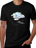 Dove & Writer T-Shirt - Artistic Black Tee