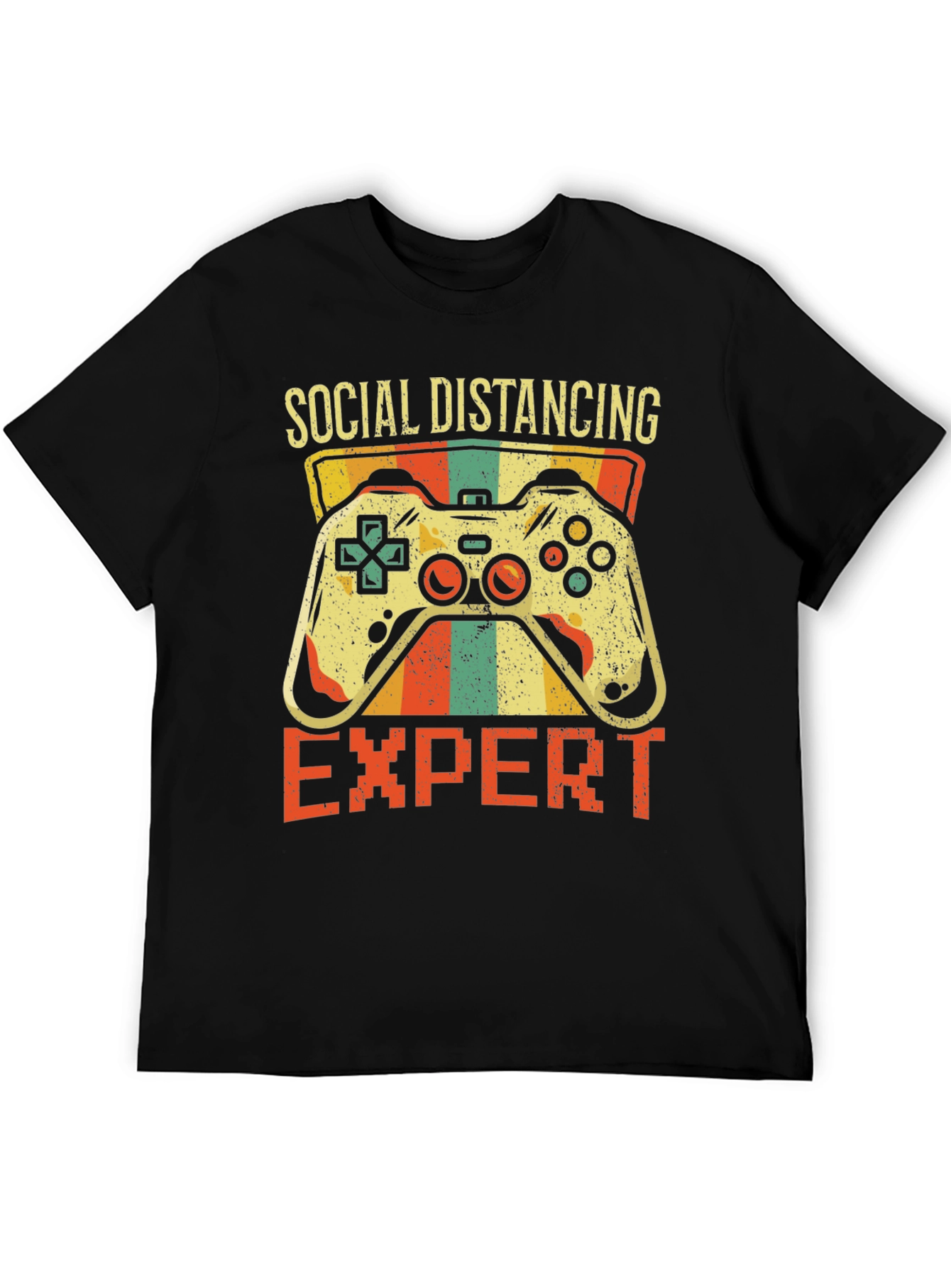 Social Distancing Expert Gamer T-Shirt - Black