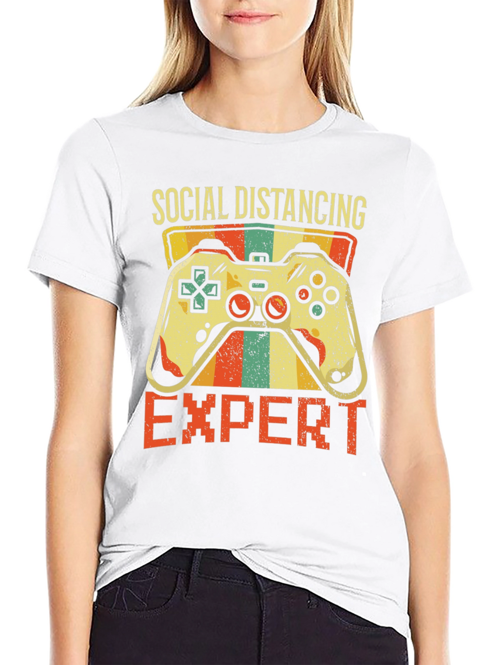 Social Distancing Expert Gamer T-Shirt - Black
