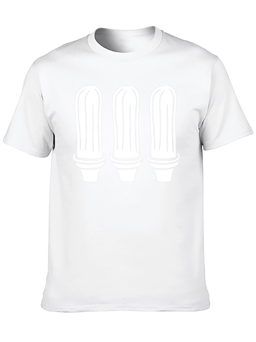 Cactus Trio Graphic Tee - Black Cotton T-Shirt