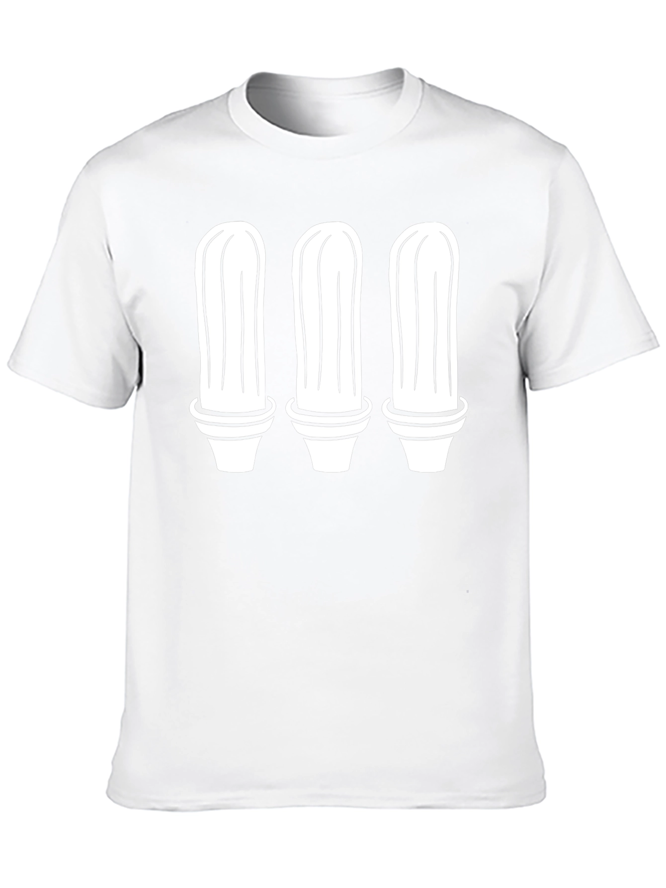 Cactus Trio Graphic Tee - Black Cotton T-Shirt