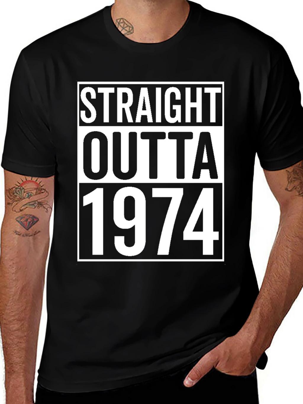 Straight Outta 1974 Black T-Shirt