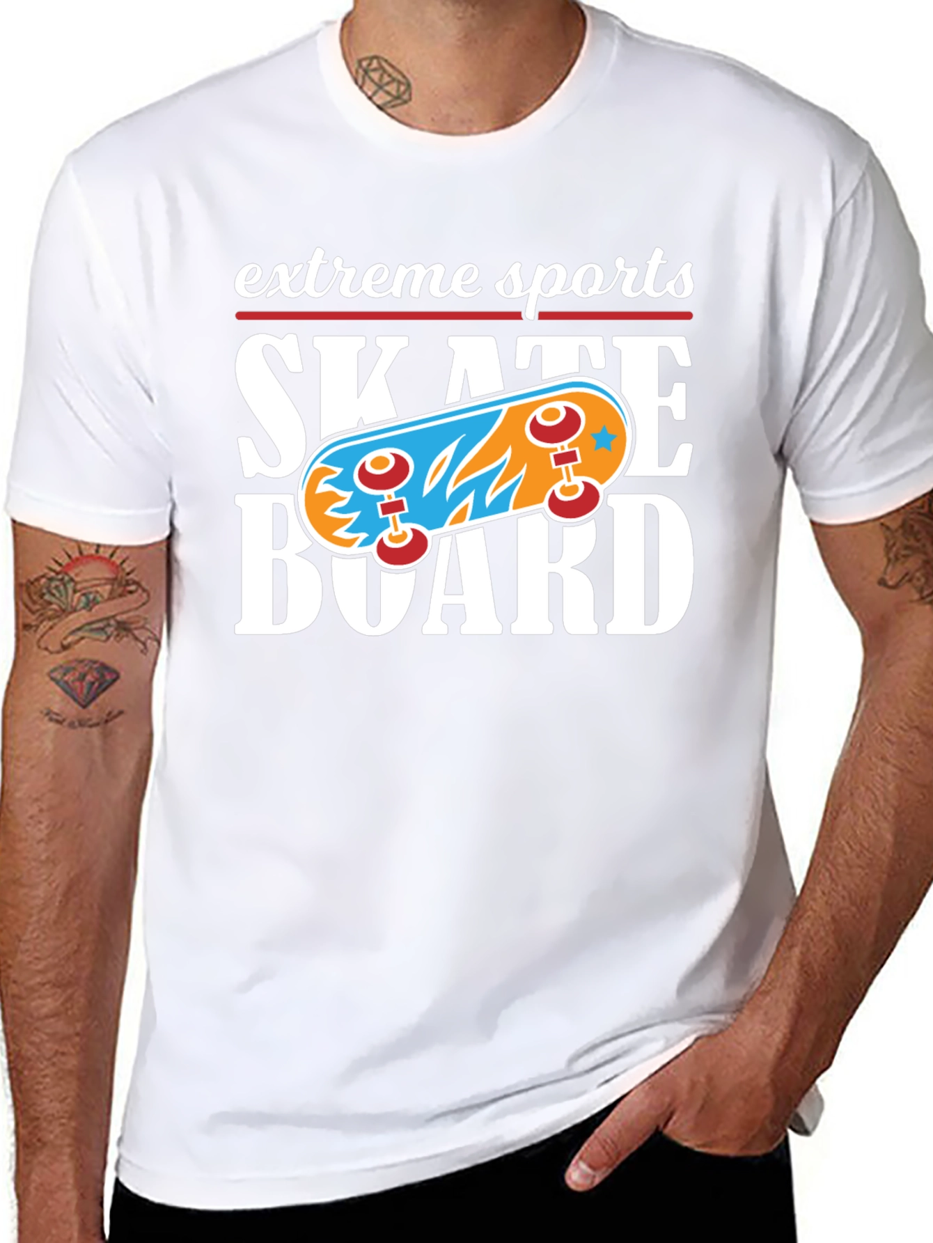 Extreme Sports Skateboard Graphic T-Shirt