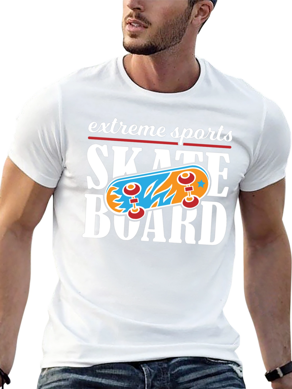 Extreme Sports Skateboard Graphic T-Shirt
