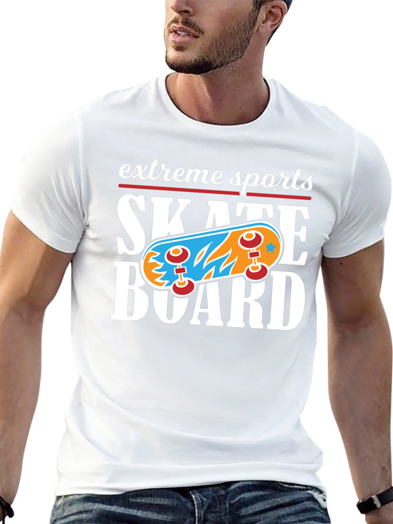 Extreme Sports Skateboard Graphic T-Shirt