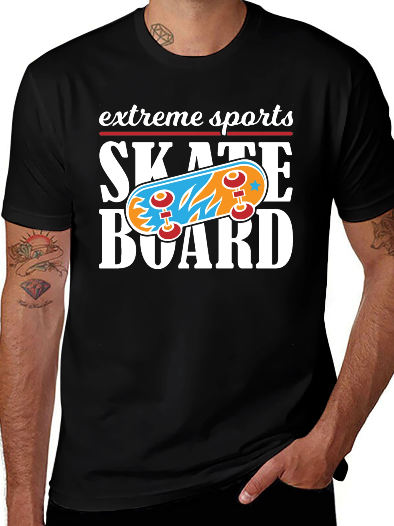 Extreme Sports Skateboard Graphic T-Shirt