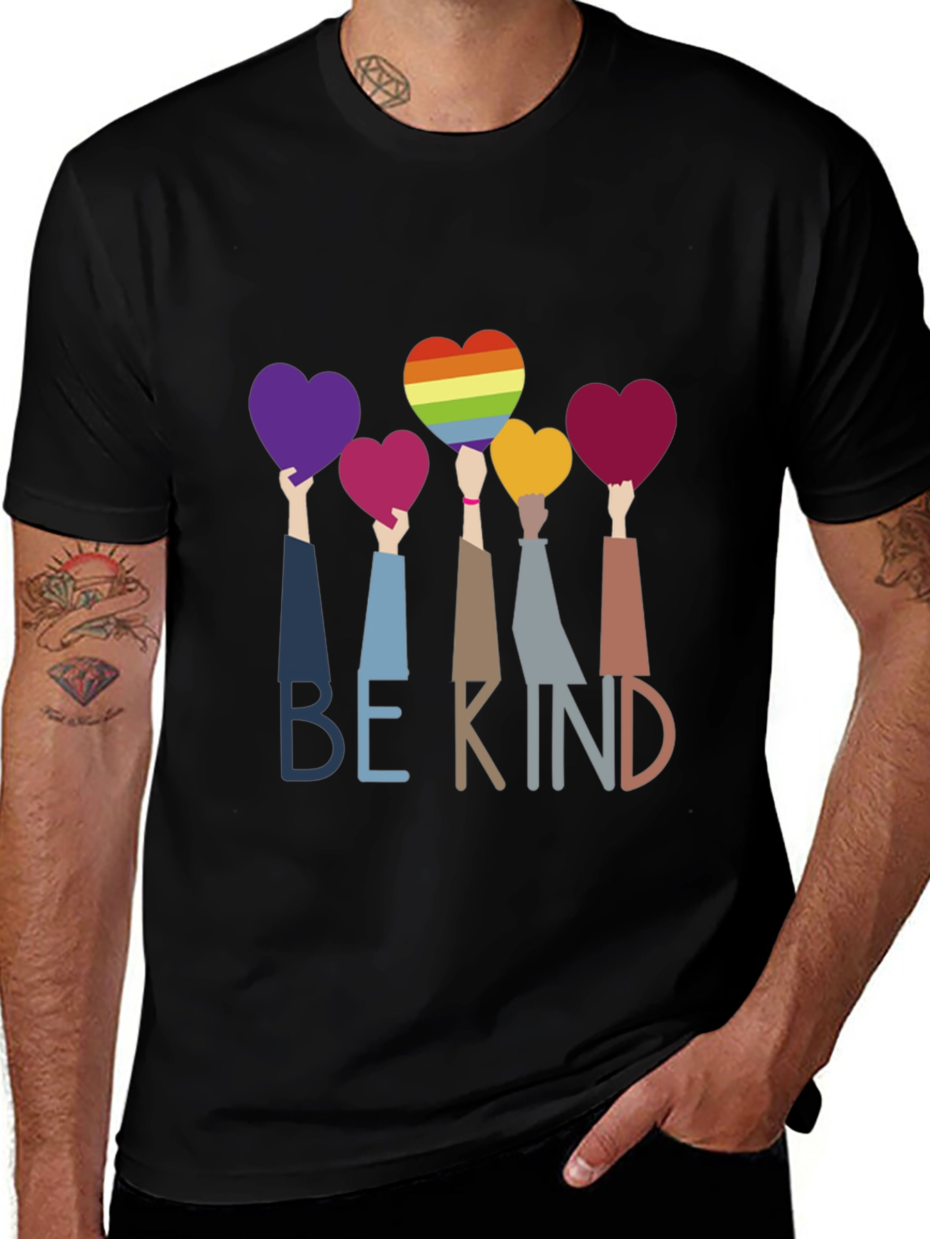 Be Kind T-Shirt - LGBTQ+ Pride Heart Design