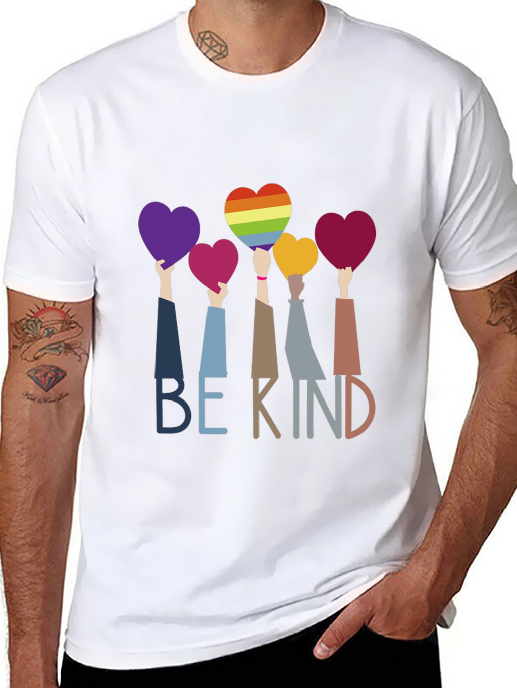 Be Kind T-Shirt - LGBTQ+ Pride Heart Design