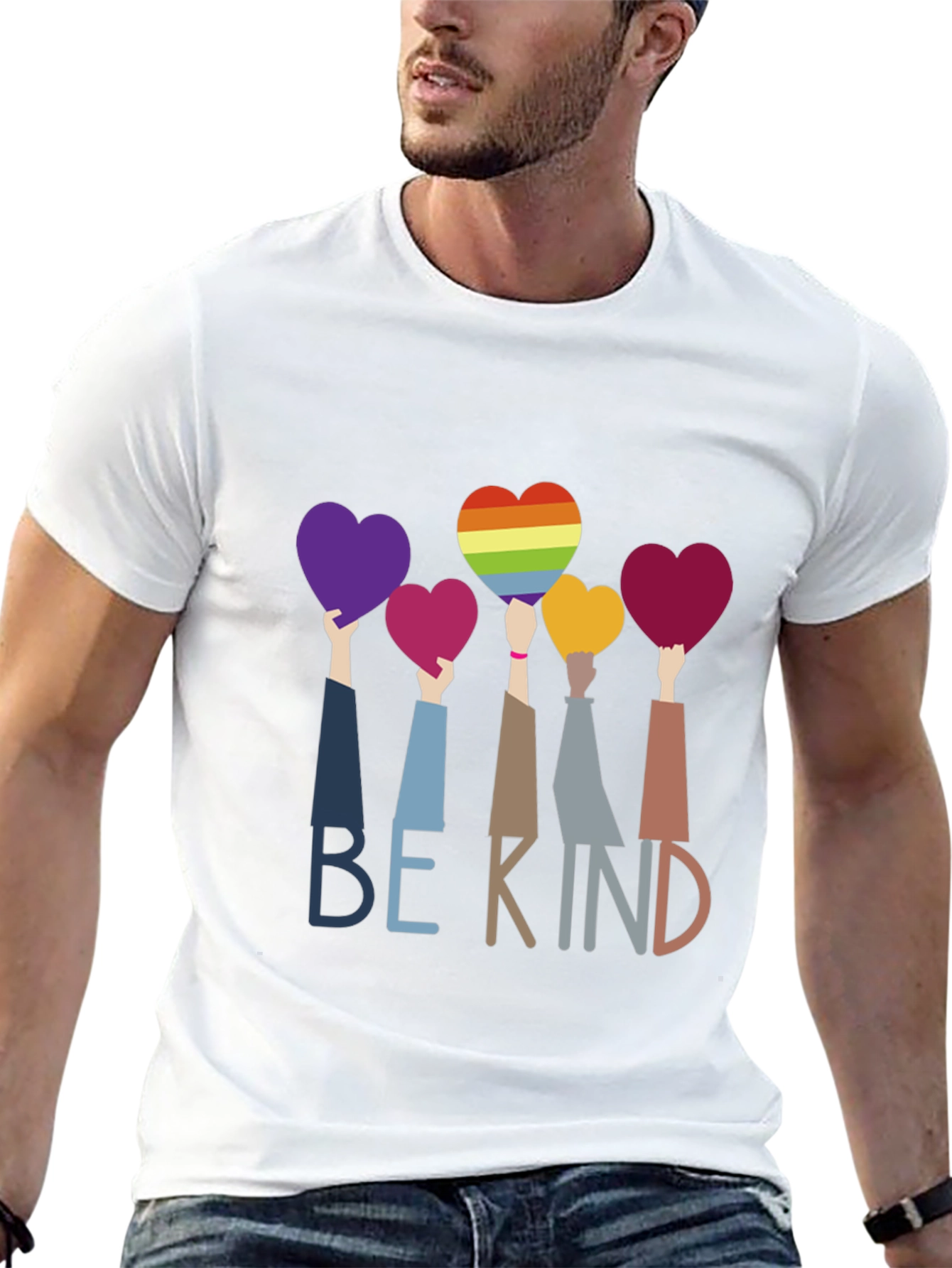 Be Kind T-Shirt - LGBTQ+ Pride Heart Design