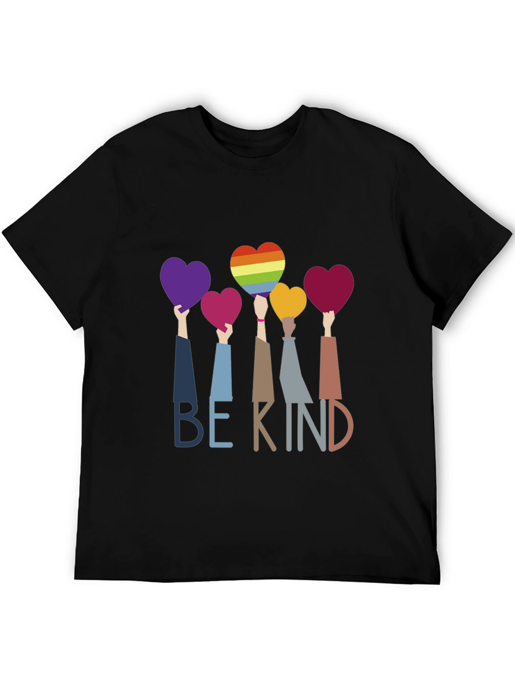 Be Kind T-Shirt - LGBTQ+ Pride Heart Design