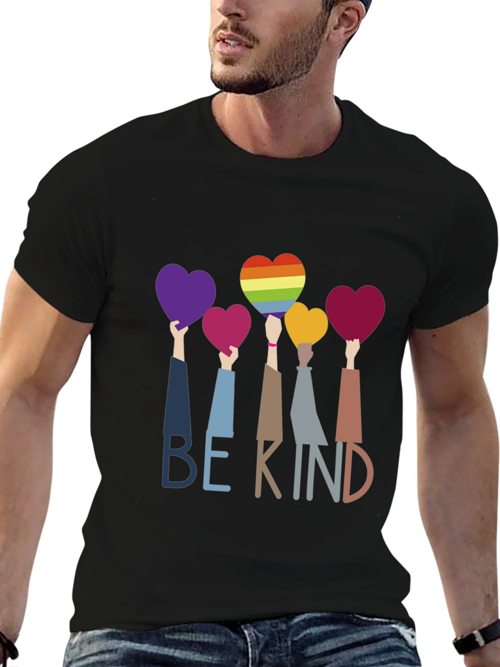 Be Kind T-Shirt - LGBTQ+ Pride Heart Design