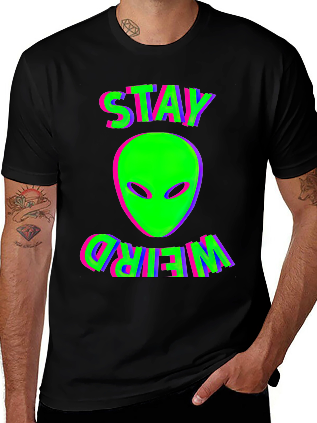 Stay Weird Alien Graphic T-Shirt