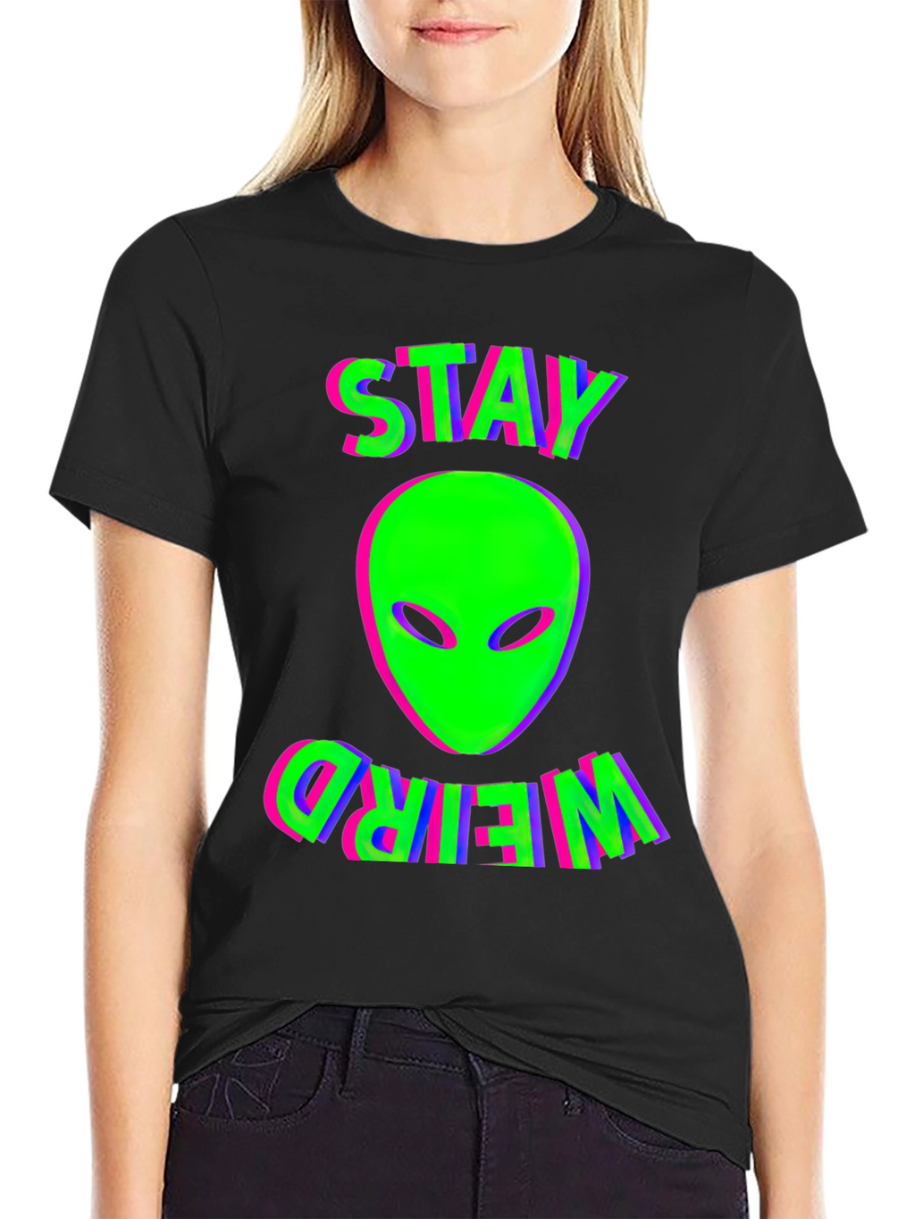 Stay Weird Alien Graphic T-Shirt