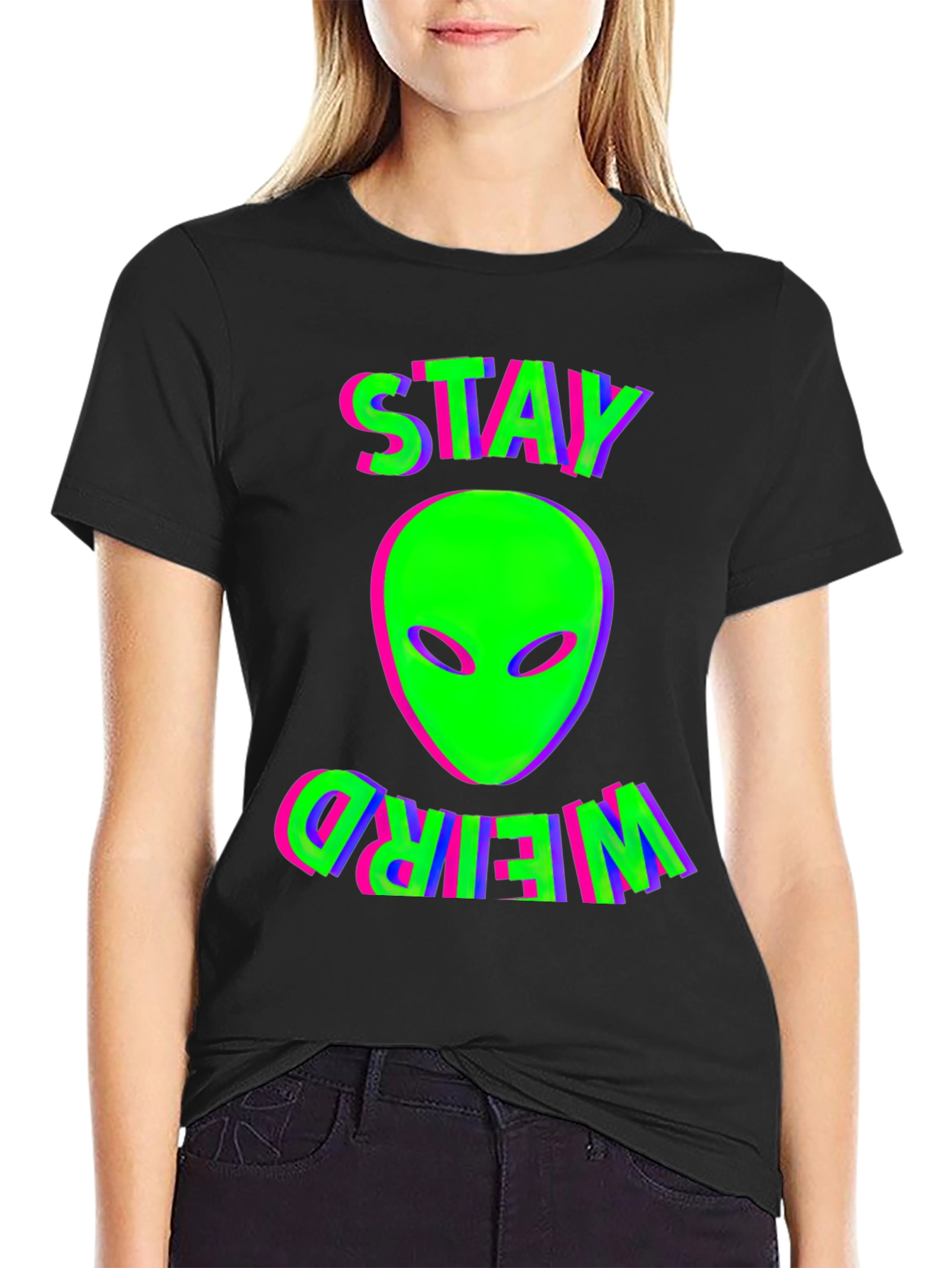 Stay Weird Alien Graphic T-Shirt