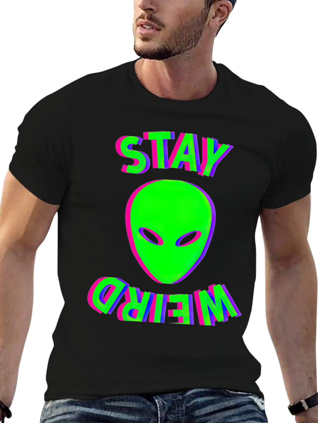 Stay Weird Alien Graphic T-Shirt