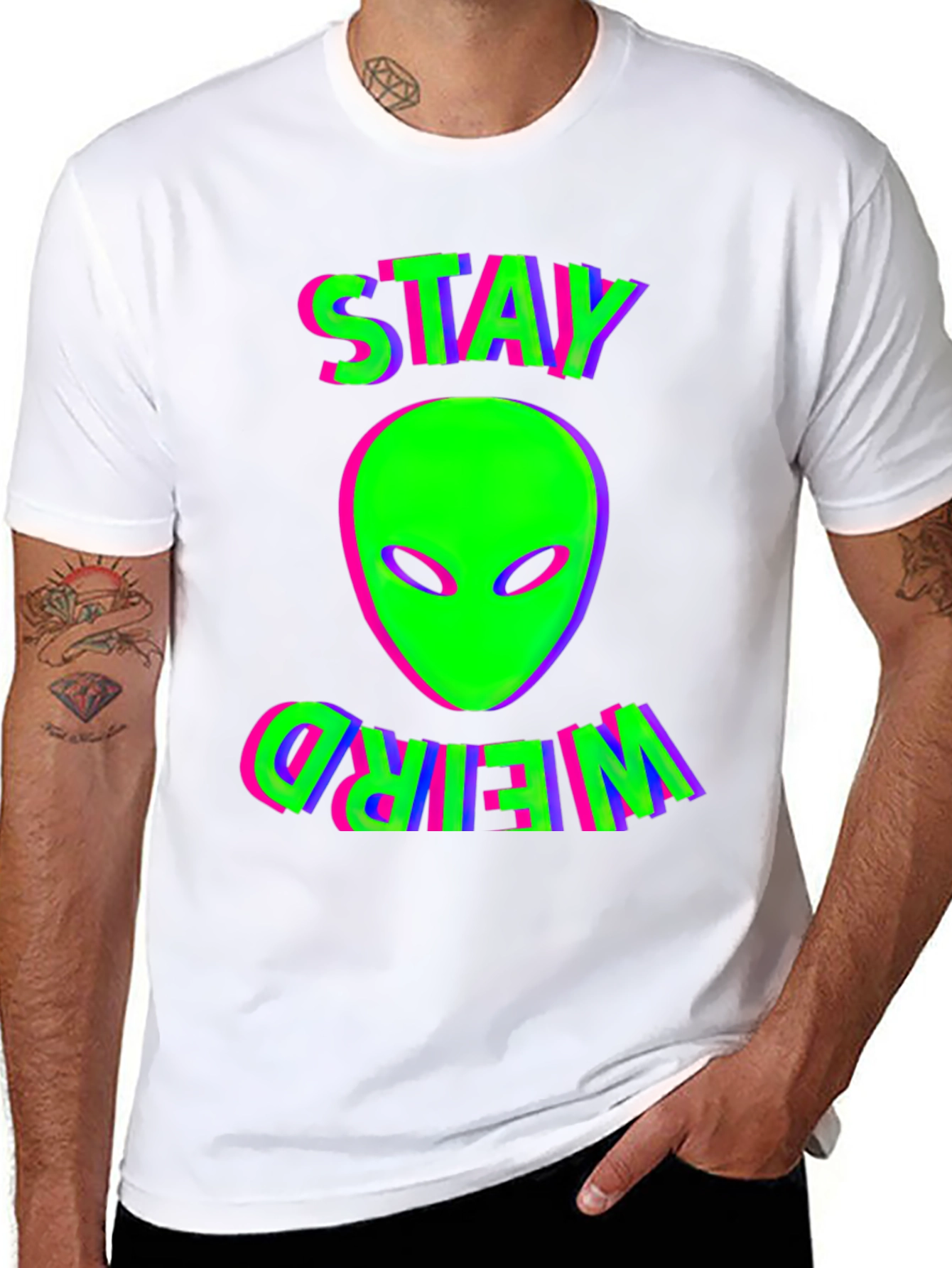 Stay Weird Alien Graphic T-Shirt