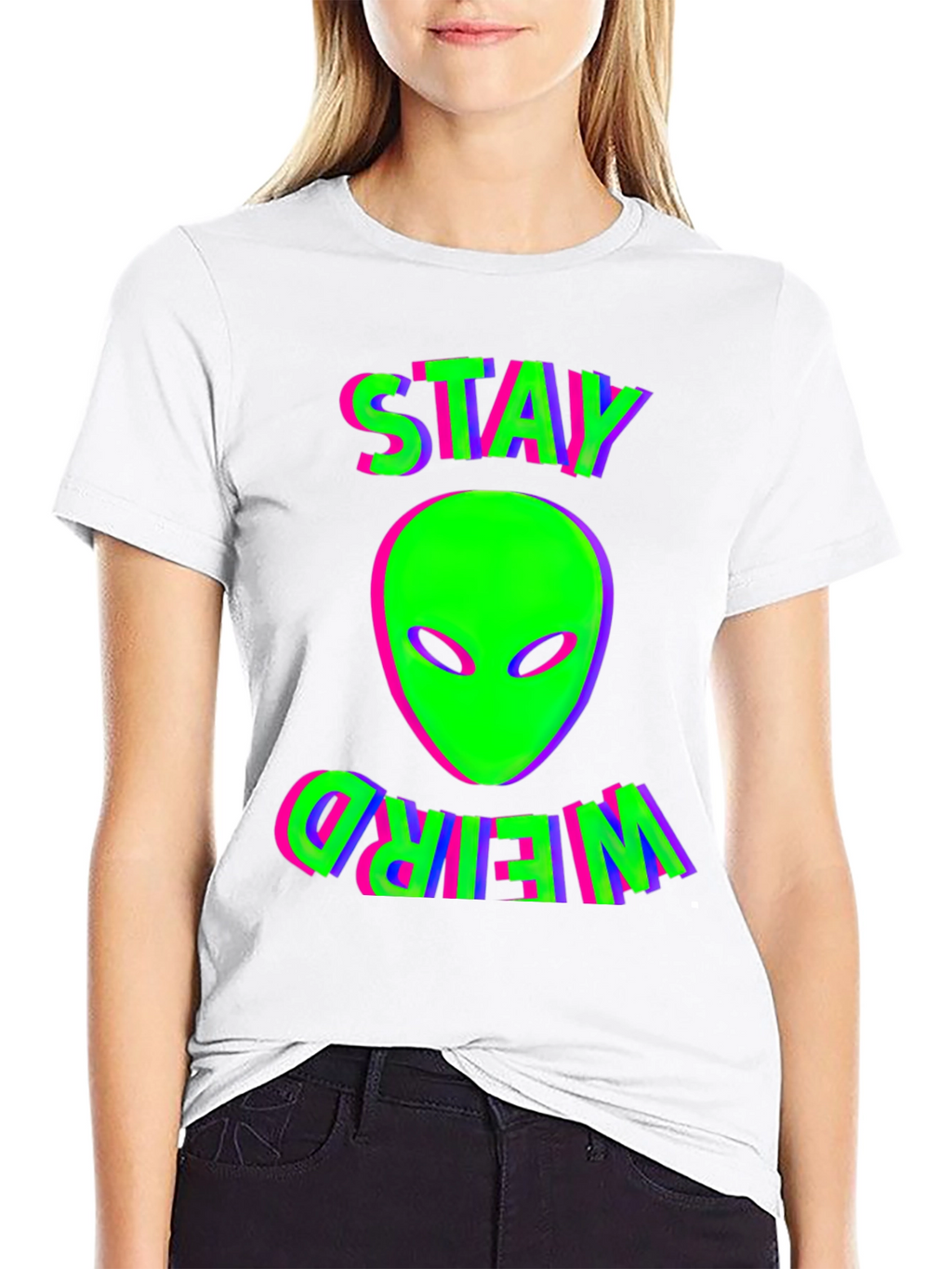 Stay Weird Alien Graphic T-Shirt