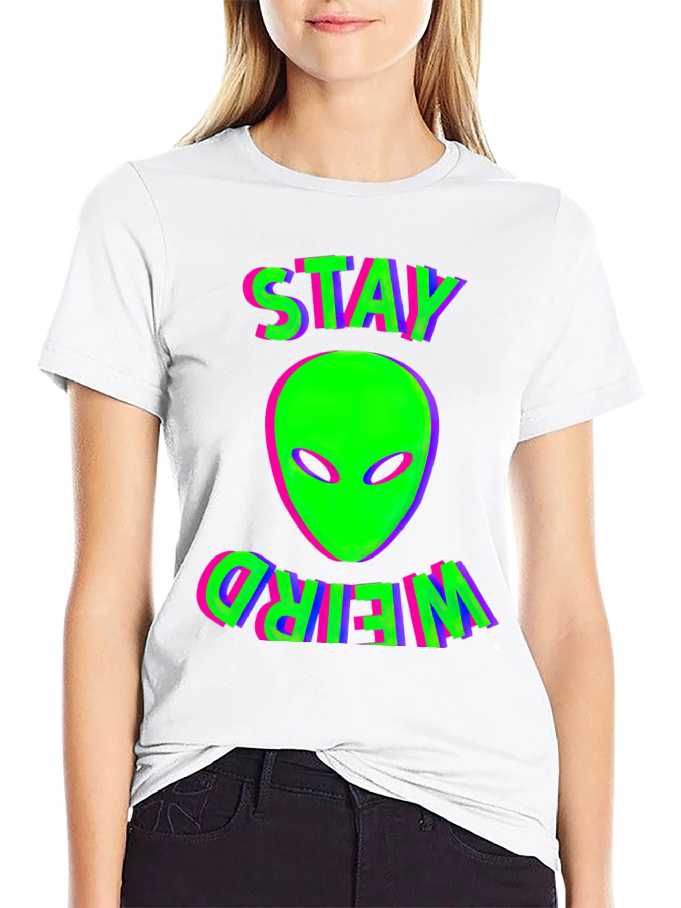 Stay Weird Alien Graphic T-Shirt