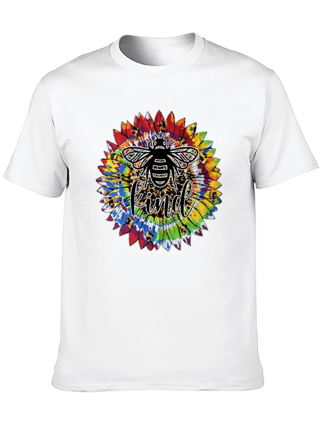 Kind Bee Tie-Dye Sunflower Graphic T-Shirt