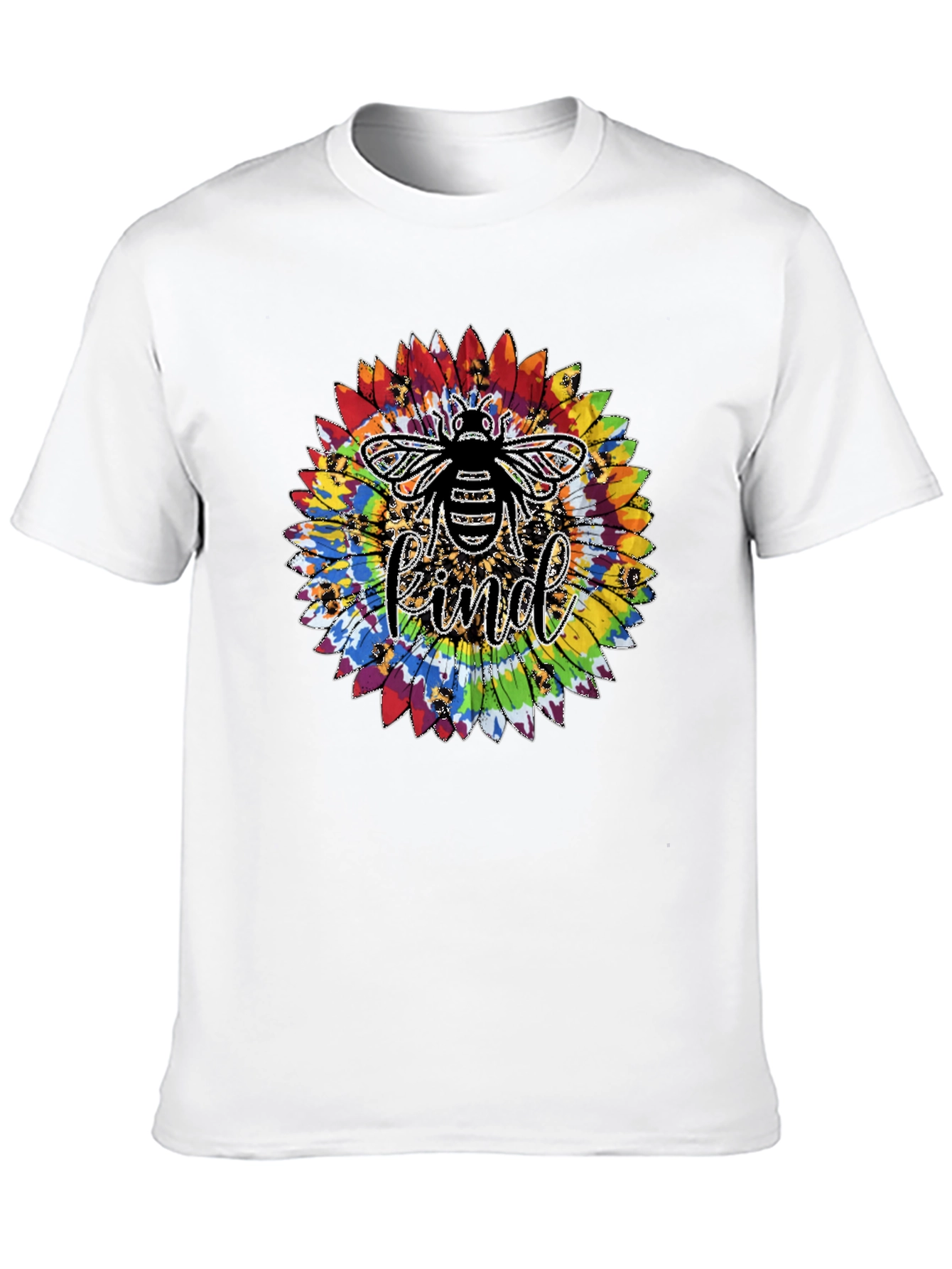 Kind Bee Tie-Dye Sunflower Graphic T-Shirt