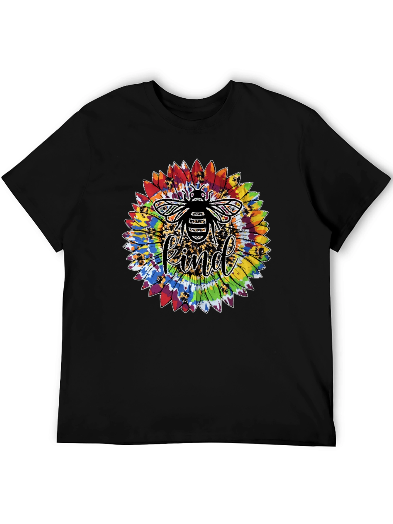 Kind Bee Tie-Dye Sunflower Graphic T-Shirt