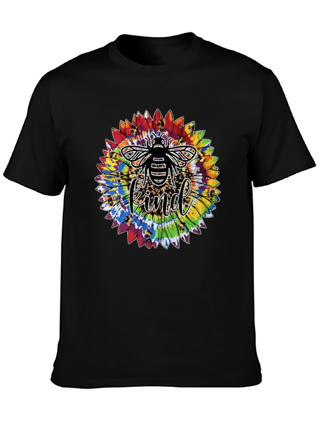 Kind Bee Tie-Dye Sunflower Graphic T-Shirt