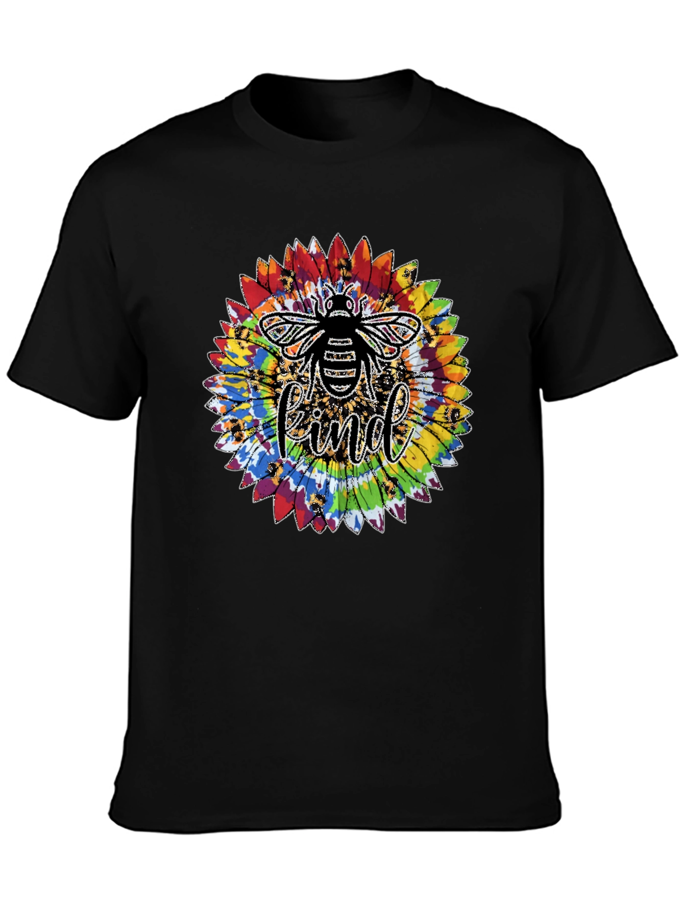 Kind Bee Tie-Dye Sunflower Graphic T-Shirt