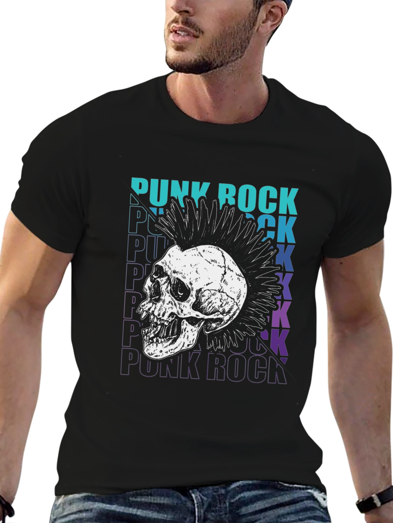 Punk Rock Skull Graphic Tee